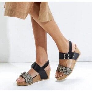 Mephisto Lissandra Platform Wedge Sandals Black Condor Women's Size 40 10 Mint